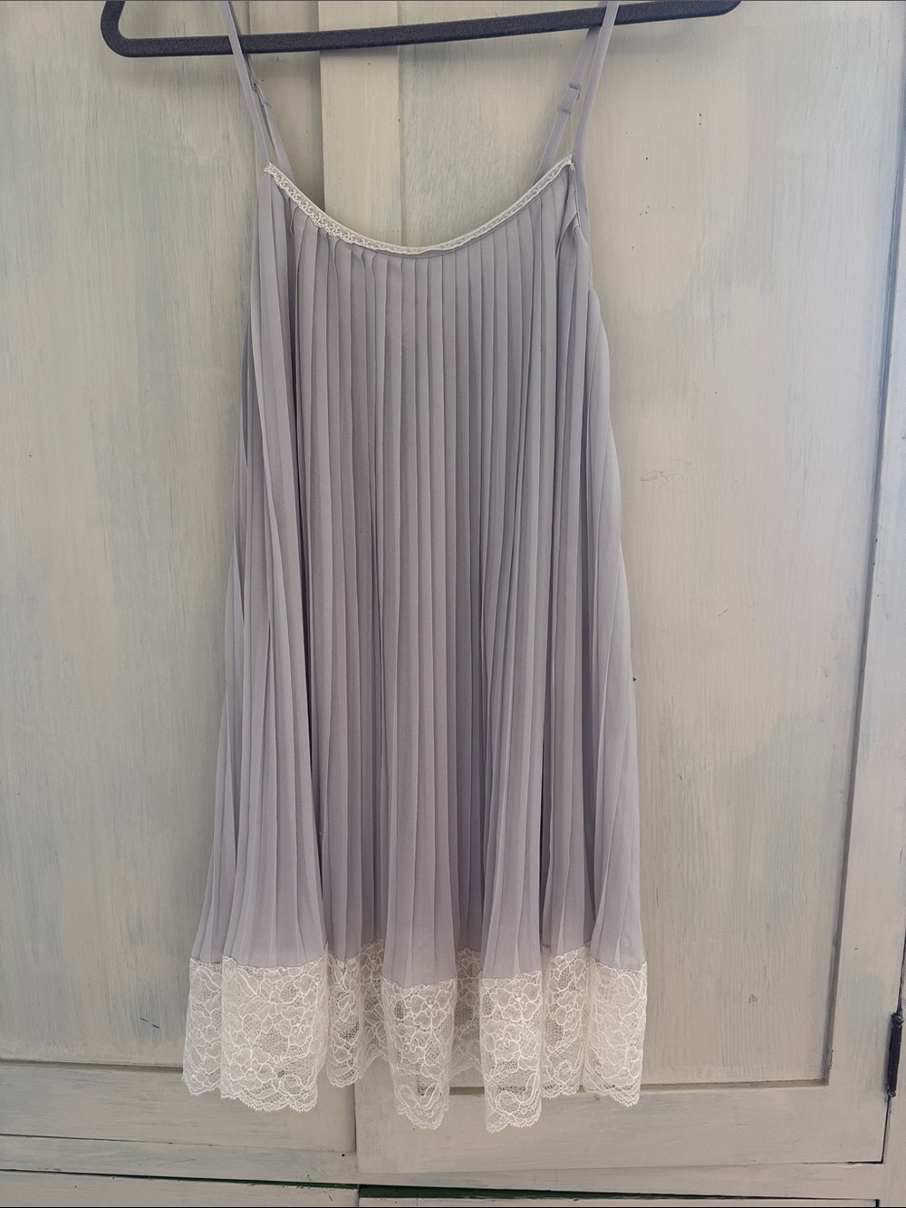 Victoria's Secret Angels gorgeous soft gray Nightgown with Lace Trim